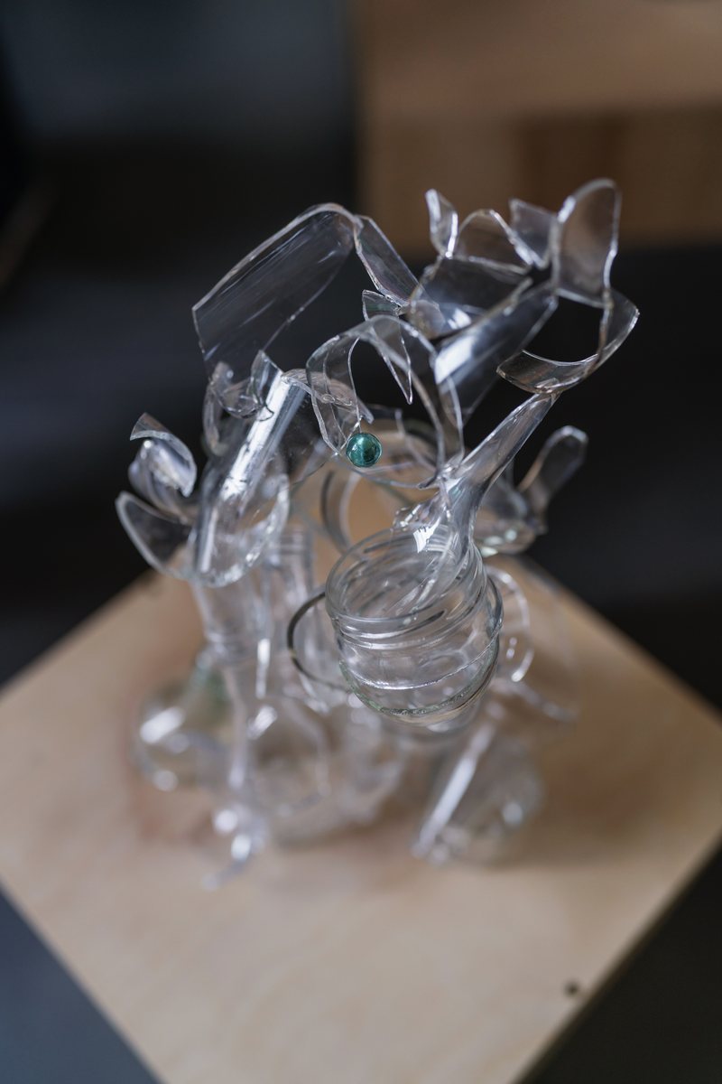 Glass sculpture in exhibition